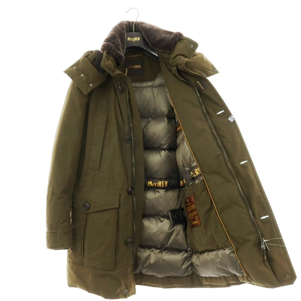 【新品アウトレット】ムーレー MOORER TED-S1 コットンポリエステルナイロン ファー ダウンコート オリーブ【 52 】【 状態ランクN- 】【 メンズ 】