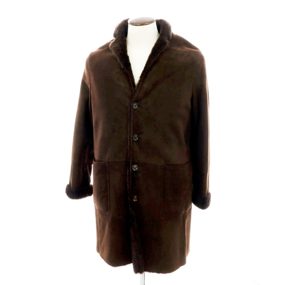 【新品】ムーレー MOORER CARBONI ムートン チェスターコート ダークブラウン【 50 】【 状態ランクN 】【 メンズ 】