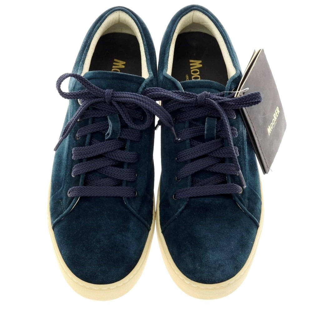 【新品アウトレット】ムーレー MOORER BOCCIONI P2 スエード スニーカー グリーンネイビー【サイズ42 1/2】【 状態ランクN- 】【 メンズ 】