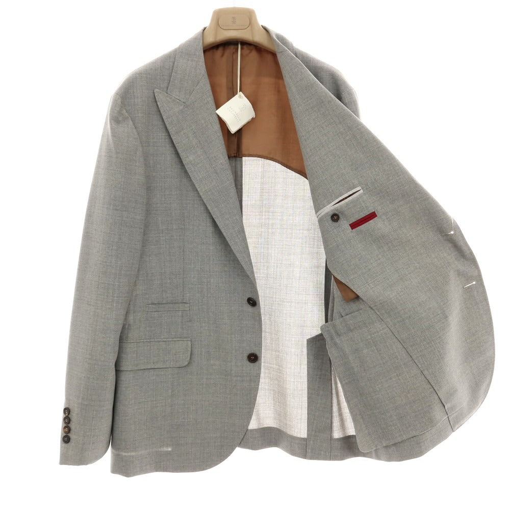 【新品】ブルネロクチネリ Brunello Cucinelli ウール テーラードジャケット グレー【 54 】【 状態ランクN 】【 メンズ 】