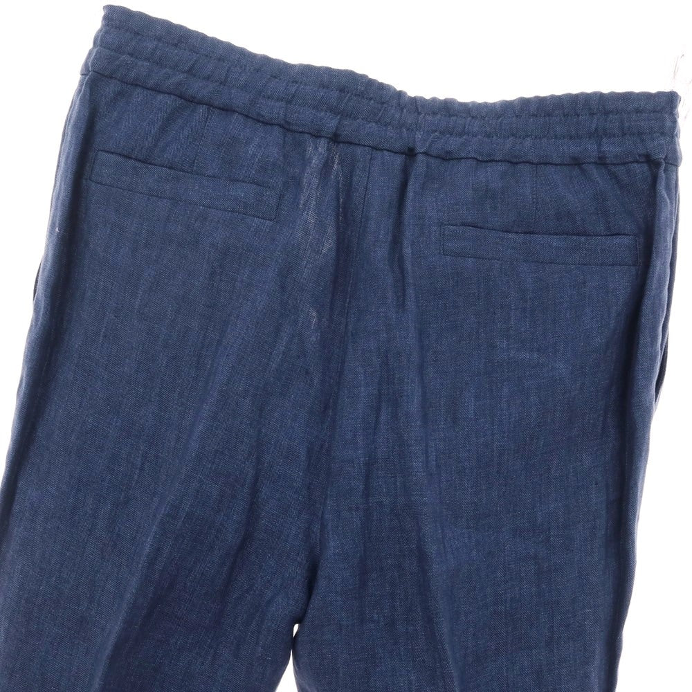 【新品】ブルネロクチネリ Brunello Cucinelli リネン イージースラックスパンツ ライトネイビー【サイズ46】【 状態ランクN 】【 メンズ 】