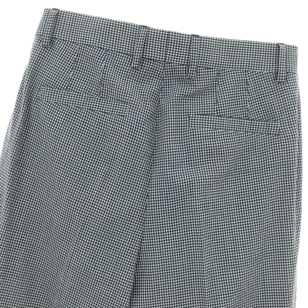 【新品】ブルネロクチネリ Brunello Cucinelli ストレッチ ウール ギンガムチェック カジュアルスラックスパンツ ネイビーxホワイト【サイズ44】【 状態ランクN 】【 メンズ 】