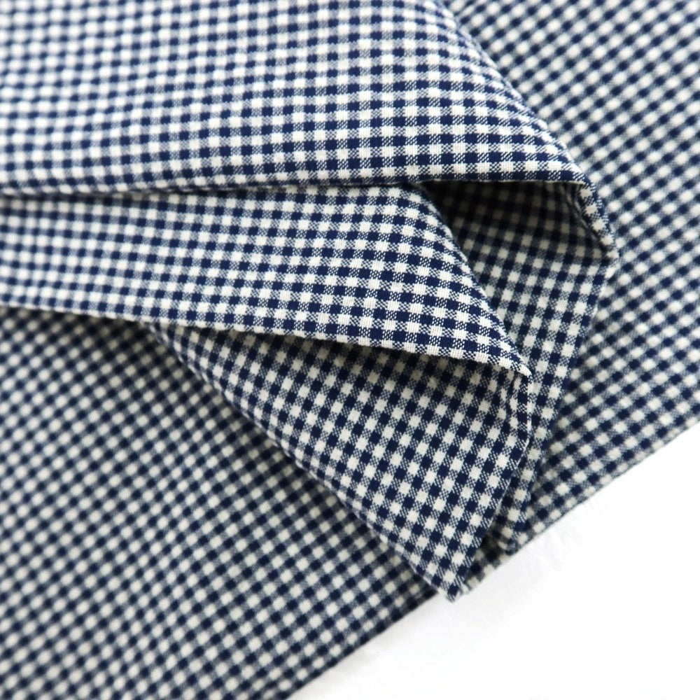 【新品】ブルネロクチネリ Brunello Cucinelli ストレッチ ウール ギンガムチェック カジュアルスラックスパンツ ネイビーxホワイト【サイズ44】【 状態ランクN 】【 メンズ 】