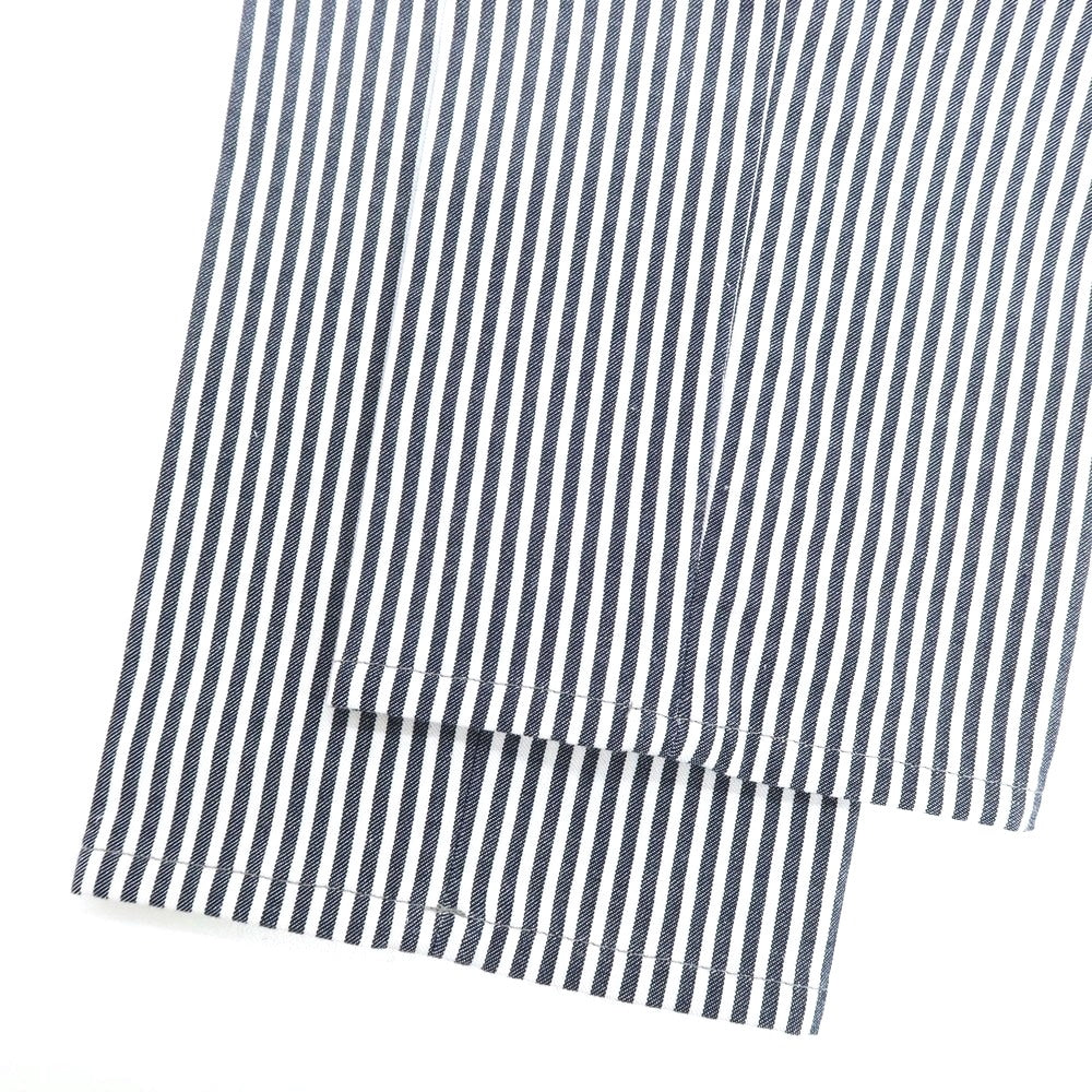 【新品】ブルネロクチネリ Brunello Cucinelli ストレッチ コットン ストライプ カジュアルスラックスパンツ ネイビーxホワイト【サイズ46】【 状態ランクN 】【 メンズ 】