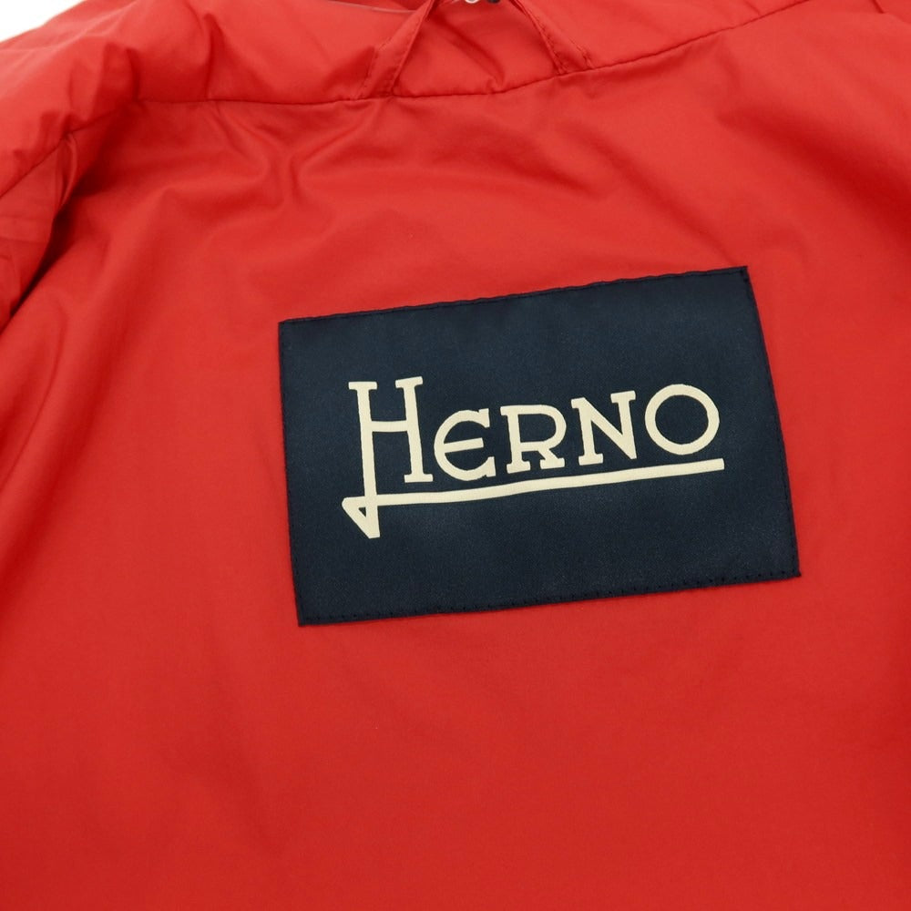 【新品】ヘルノ Herno ナイロン スタンドカラー ダウンベスト ブルゾン レッド【 48 】【 状態ランクN 】【 メンズ 】