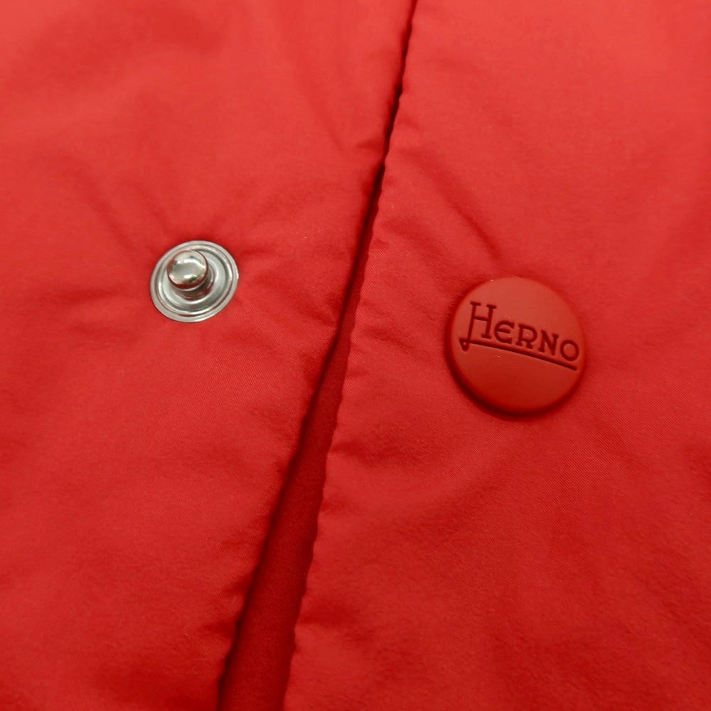 【新品】ヘルノ Herno ナイロン スタンドカラー ダウンベスト ブルゾン レッド【 サイズ52 】【 状態ランクN 】【 メンズ 】