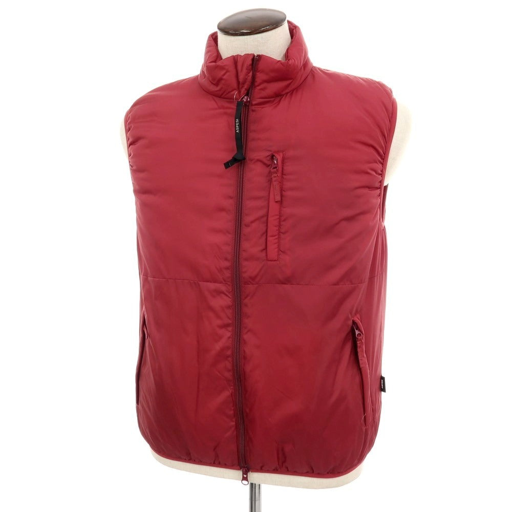 【新品】アスペジ ASPESI Thermore ナイロン スタンドカラー ダブルジップ ダウンベスト ブルゾン ダークレッド【 L 】【 状態ランクN 】【 メンズ 】