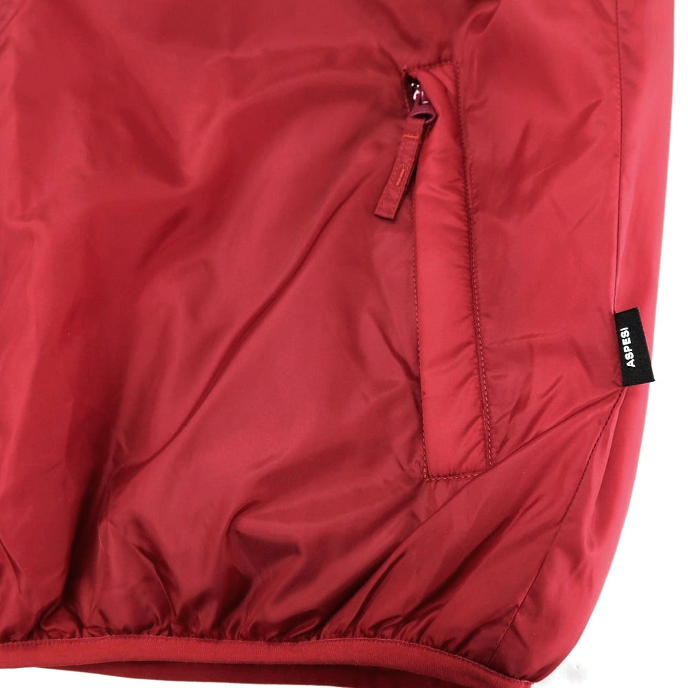 【新品】アスペジ ASPESI Thermore ナイロン スタンドカラー ダブルジップ ダウンベスト ブルゾン ダークレッド【 L 】【 状態ランクN 】【 メンズ 】