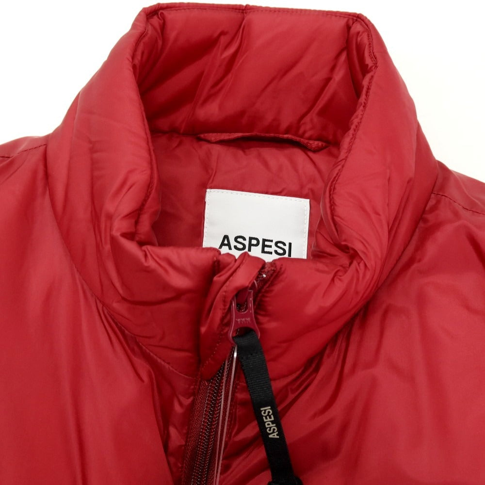 【新品】アスペジ ASPESI Thermore ナイロン スタンドカラー ダブルジップ ダウンベスト ブルゾン ダークレッド【 L 】【 状態ランクN 】【 メンズ 】