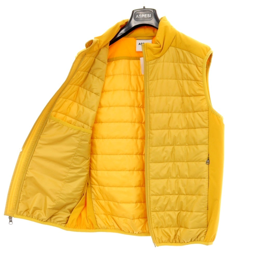 【新品アウトレット】アスペジ ASPESI ポリエステル スタンドカラー ダブルジップ ダウンベスト ブルゾン イエロー【 L 】【 状態ランクN- 】【 メンズ 】