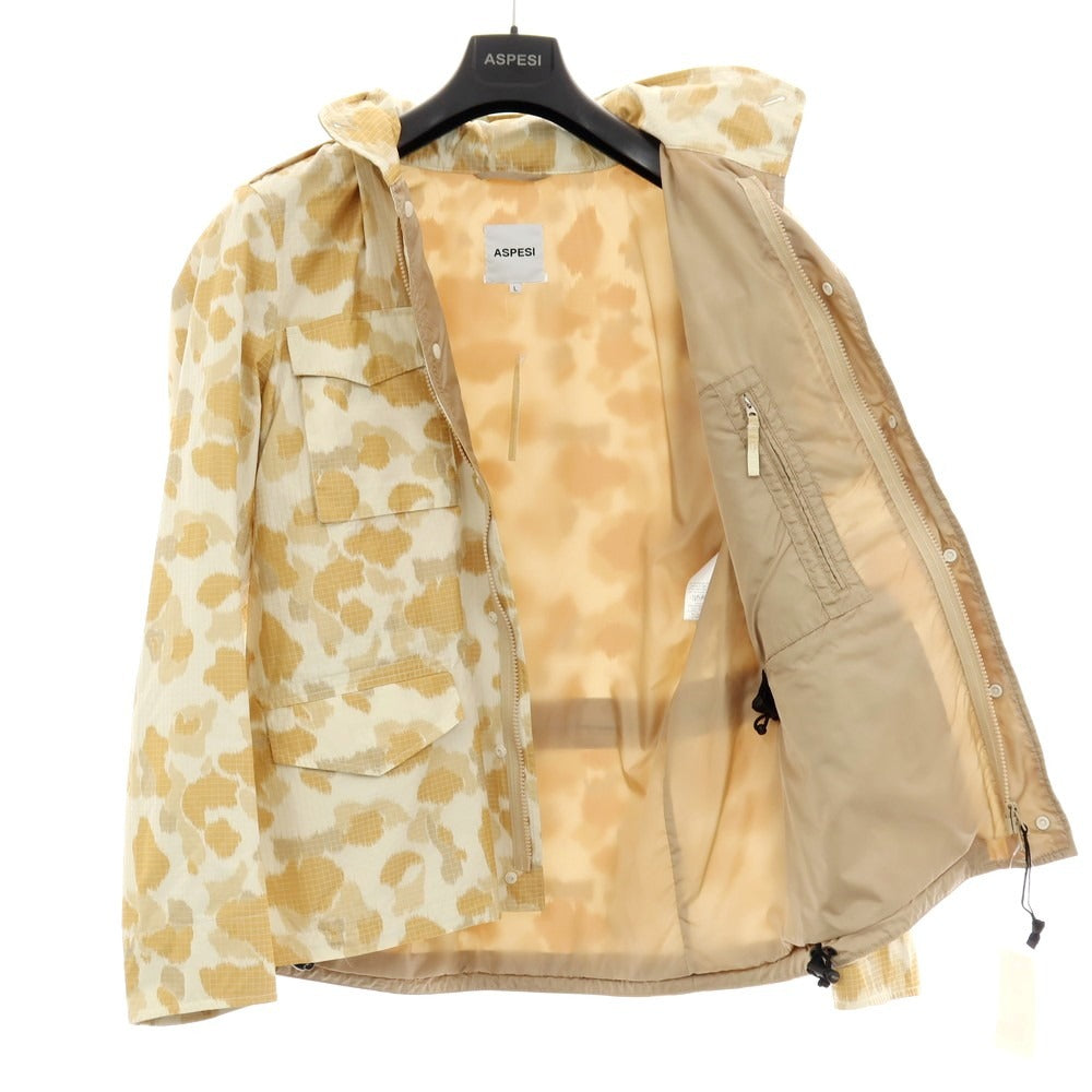 【新品】アスペジ ASPESI ポリエステル スタンドカラー ミリタリージャケット ベージュ【 L 】【 状態ランクN 】【 メンズ 】