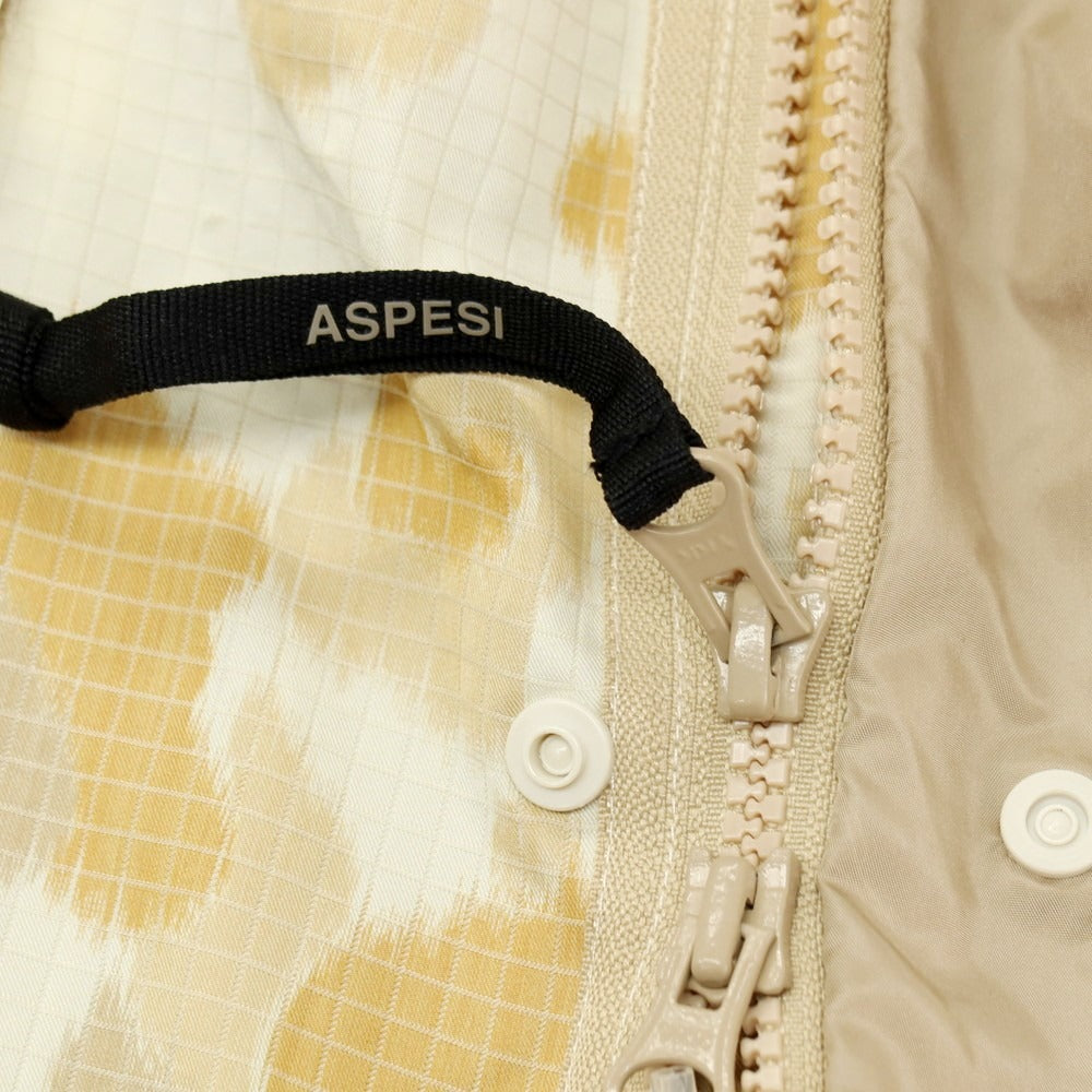 【新品】アスペジ ASPESI ポリエステル スタンドカラー ミリタリージャケット ベージュ【 L 】【 状態ランクN 】【 メンズ 】