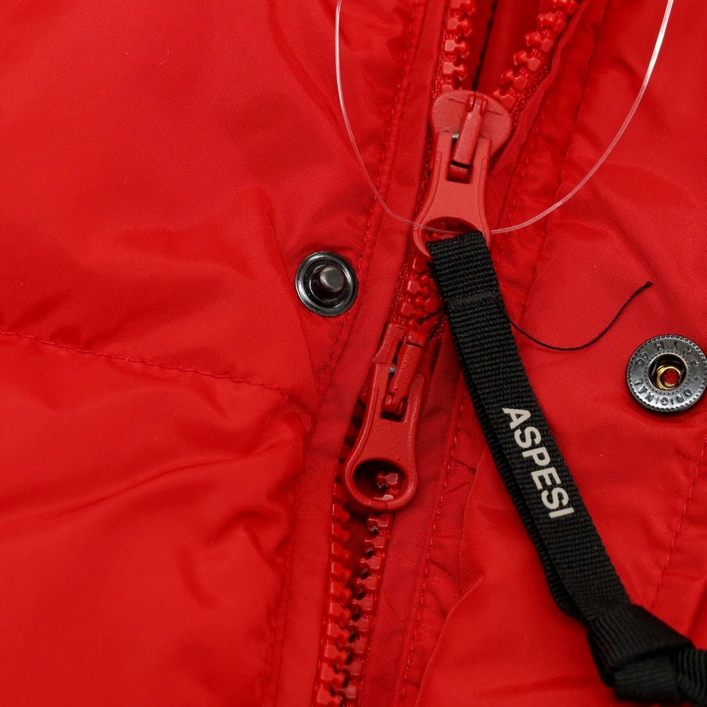 【新品】アスペジ ASPESI ナイロン スタンドカラー ダウンジャケット レッド【 L 】【 状態ランクN 】【 メンズ 】