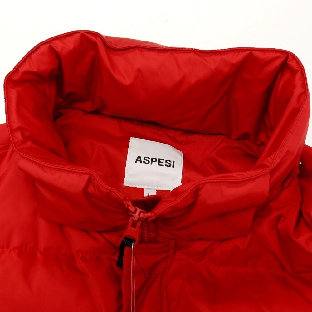【新品】アスペジ ASPESI ナイロン スタンドカラー ダウンジャケット レッド【 L 】【 状態ランクN 】【 メンズ 】