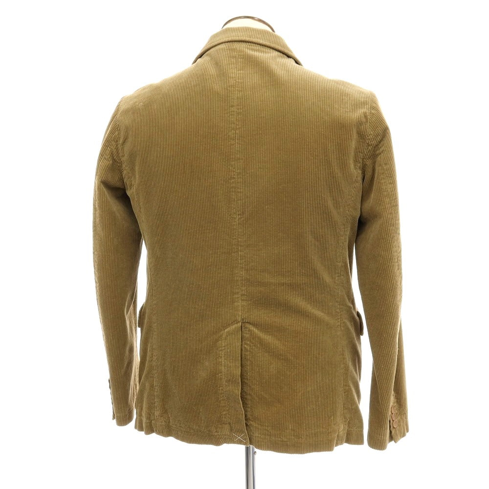 【新品】アスペジ ASPESI コットン 中太畝コーデュロイ 3B カジュアルジャケット カーキベージュ【 L 】【 状態ランクN 】【 メンズ 】