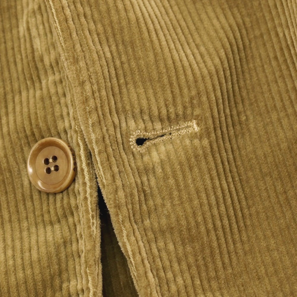 【新品】アスペジ ASPESI コットン 中太畝コーデュロイ 3B カジュアルジャケット カーキベージュ【 L 】【 状態ランクN 】【 メンズ 】