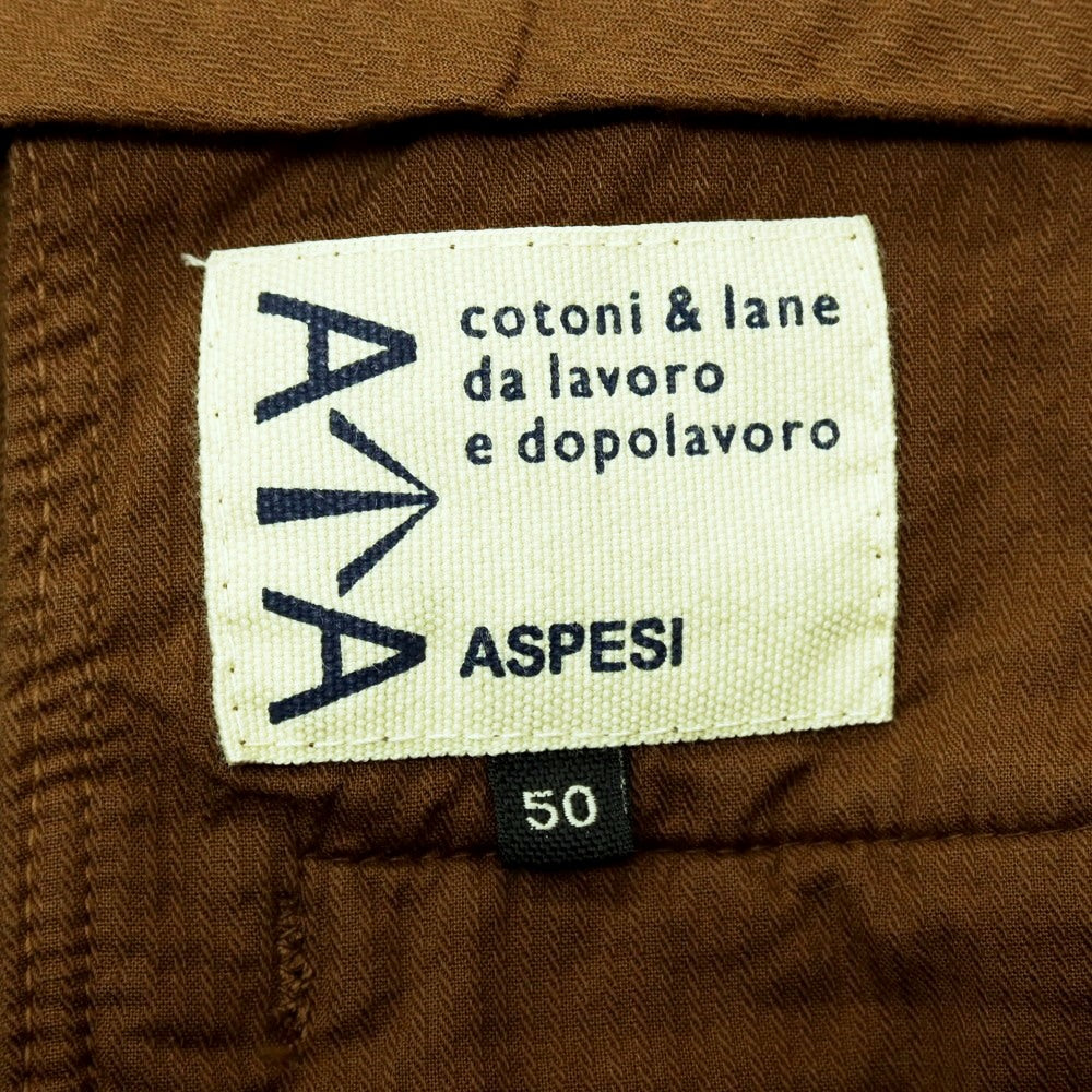 【新品】アスペジ ASPESI コットン カジュアルスラックスパンツ ブラウン【 50 】【 状態ランクN 】【 メンズ 】