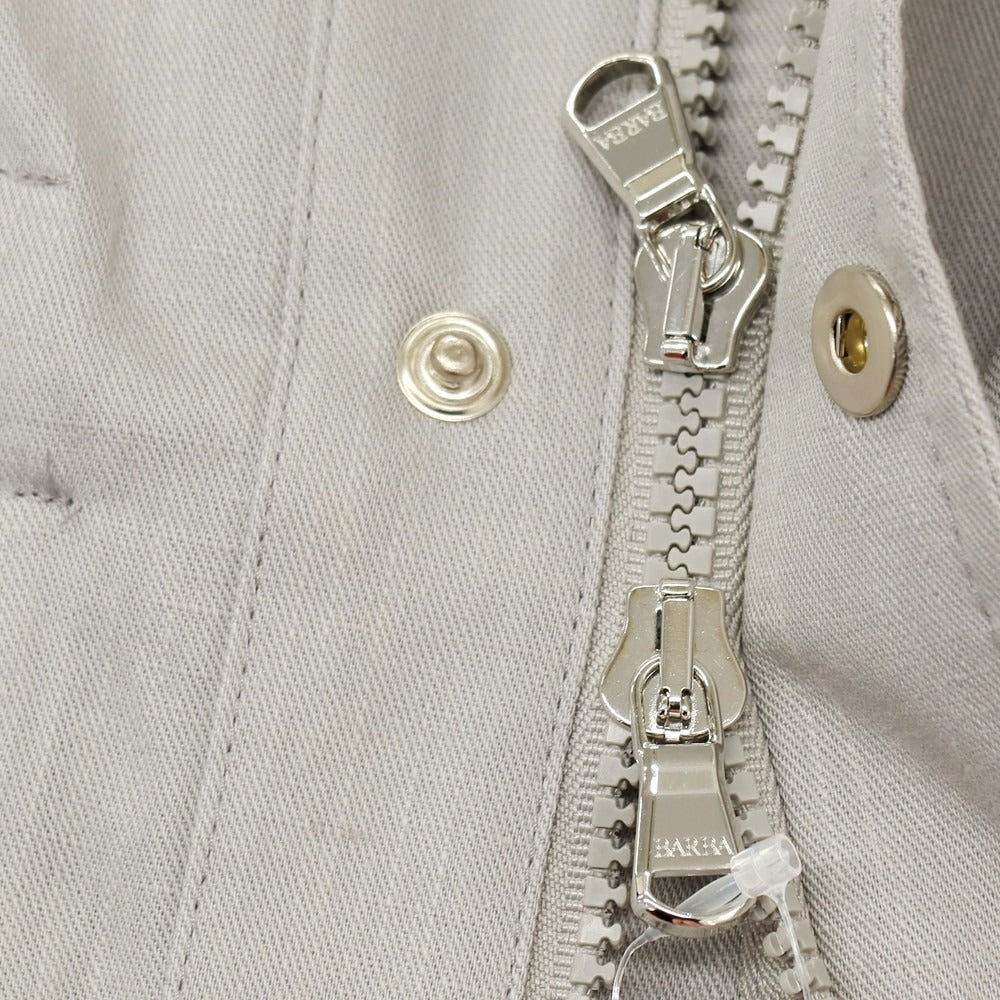 【新品】バルバ BARBA SAHARA コットンリネン ミリタリージャケット ライトグレー【 48 】【 状態ランクN 】【 メンズ 】