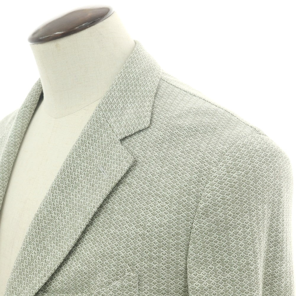 【新品】バルバ BARBA DYNAMIC コットンリネン ジャージー 2B カジュアルジャケット グリーン系【 50 】【 状態ランクN 】【 メンズ 】