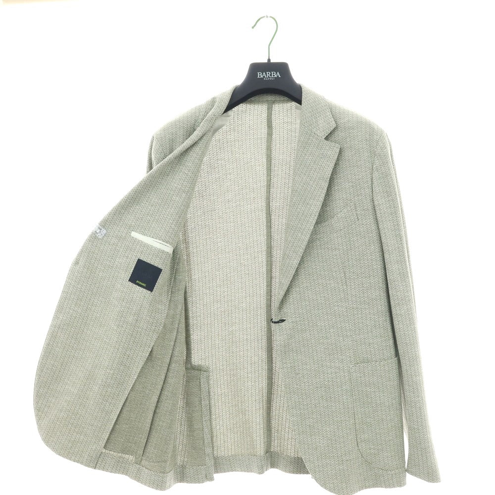 【新品】バルバ BARBA DYNAMIC コットンリネン ジャージー 2B カジュアルジャケット グリーン系【 50 】【 状態ランクN 】【 メンズ 】