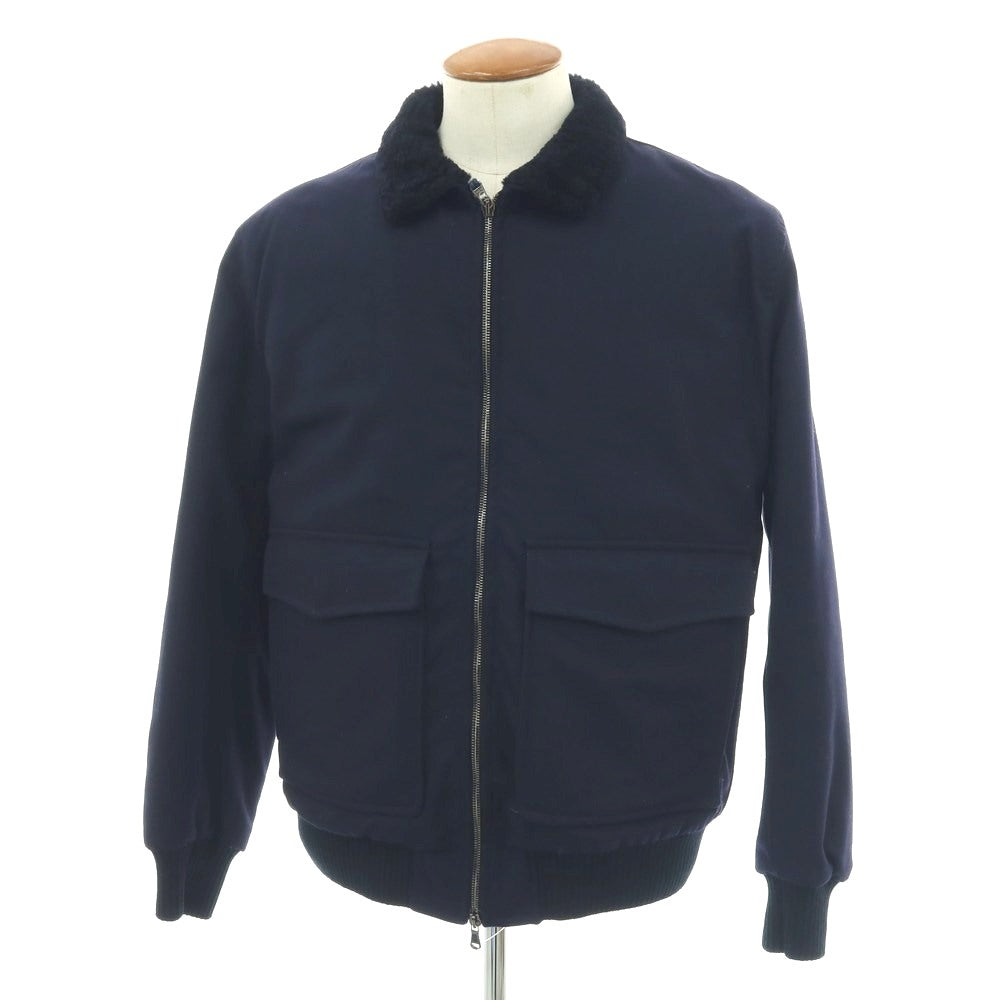 新品】バルバ BARBA ウール ダブルジップ 中綿ブルゾン ネイビー