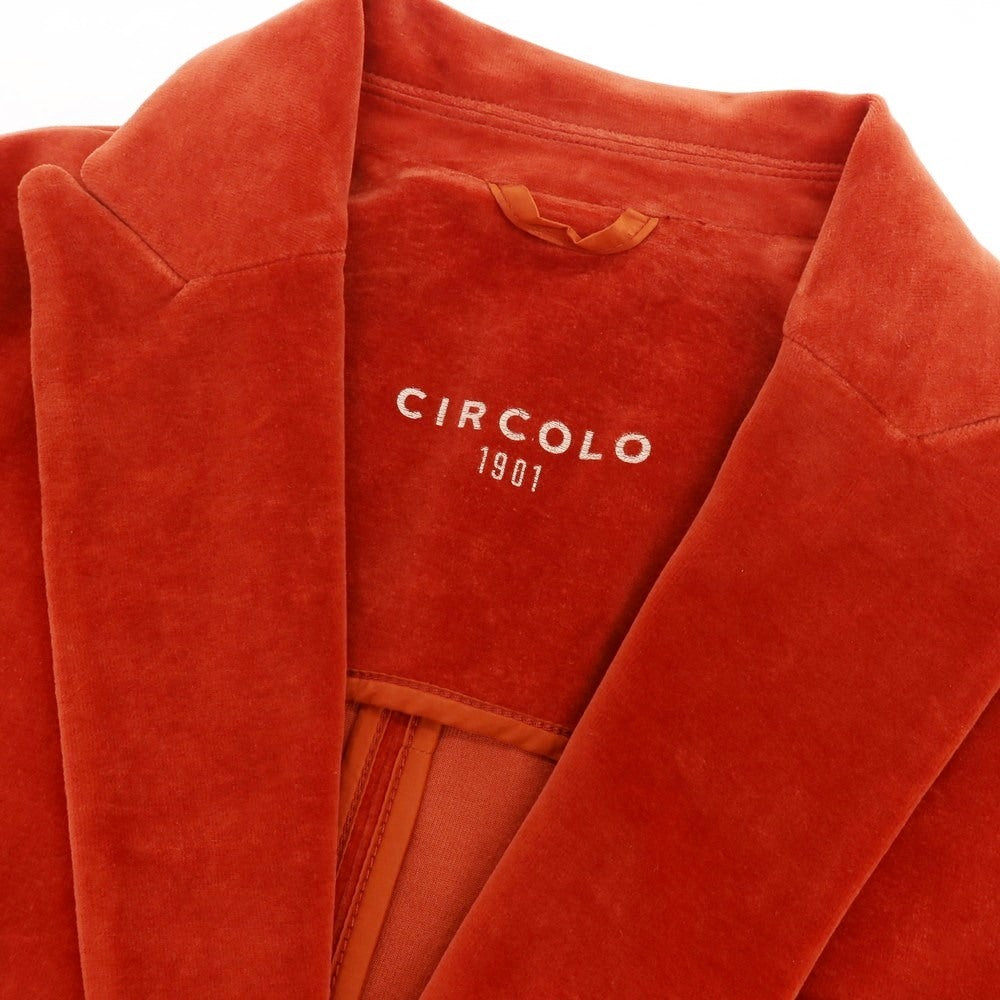 【新品】チルコロ1901 CIRCOLO 1901 コットンポリエステル ジャージー ベロア 2B カジュアルジャケット レッド系【 48 】【 状態ランクN 】【 メンズ 】