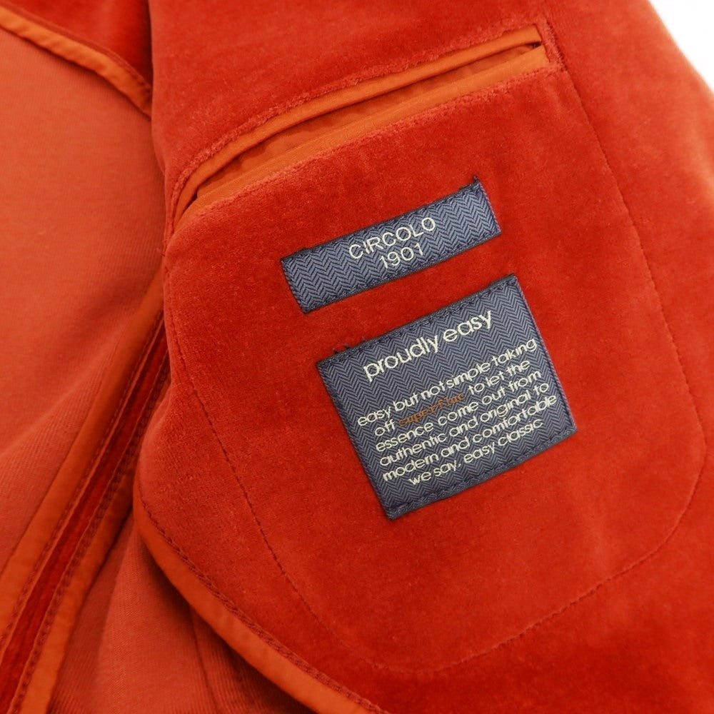 【新品】チルコロ1901 CIRCOLO 1901 コットンポリエステル ジャージー ベロア 2B カジュアルジャケット レッド系【 48 】【 状態ランクN 】【 メンズ 】