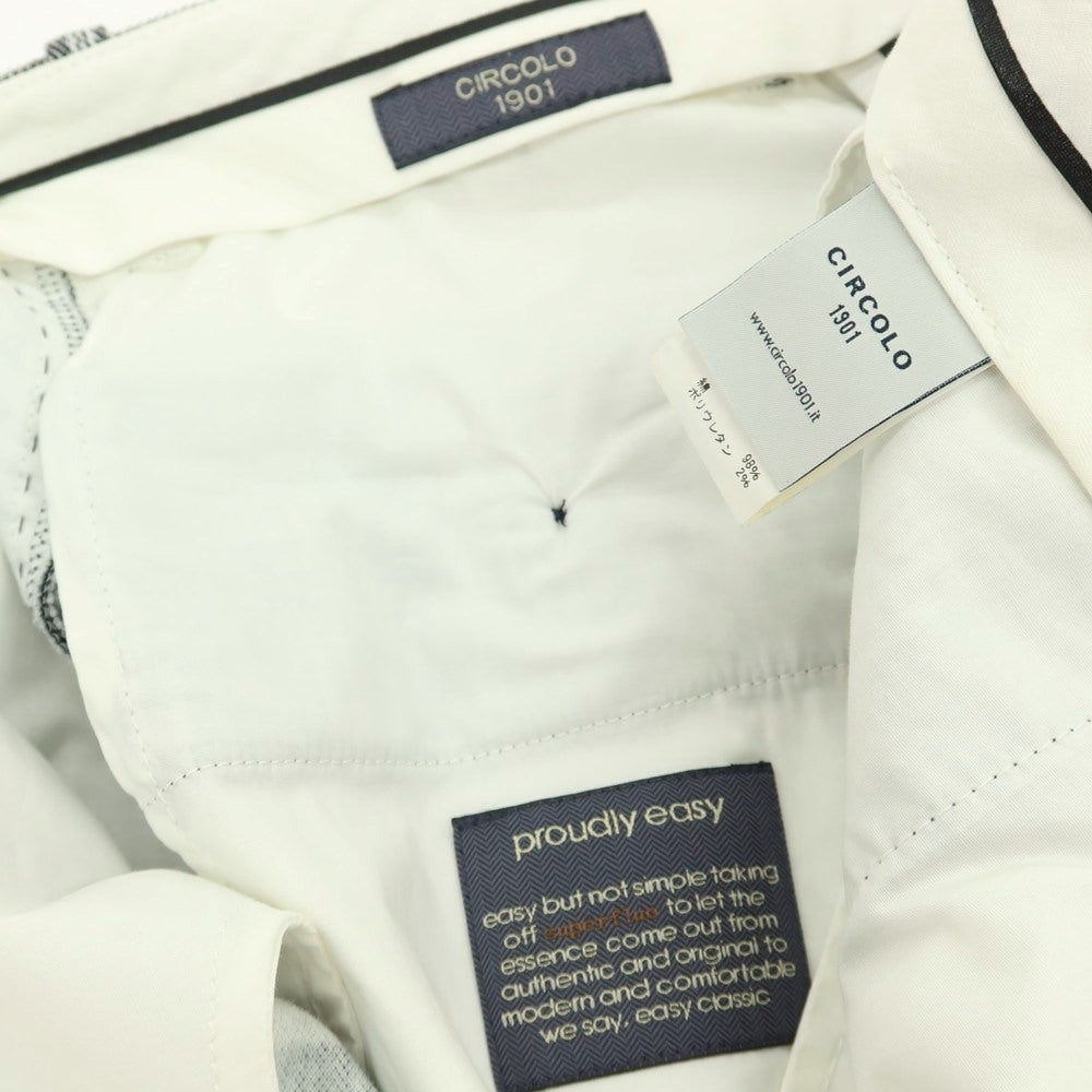 【新品】チルコロ1901 CIRCOLO 1901 コットン ジャージー ストライプ プリント カジュアルスラックスパンツ グレー系【 46 】【 状態ランクN 】【 メンズ 】