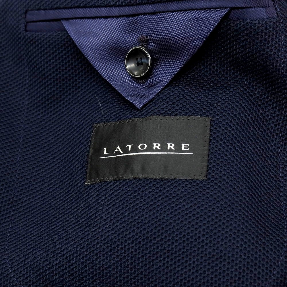 【新品】サルトリア ラトーレ SARTORIA LATORRE コットンジャージー カジュアルジャケット ネイビー【 44 】【 状態ランクN 】【 メンズ 】