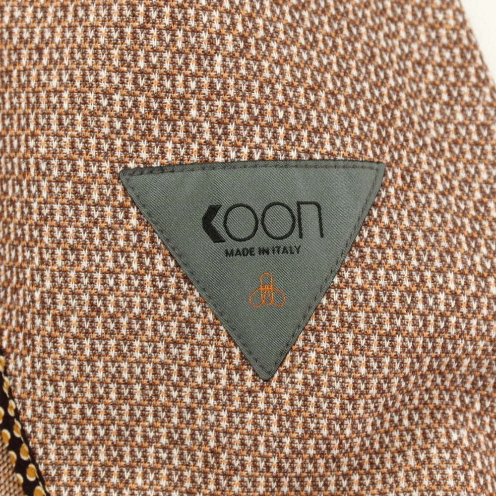 【新品】クーン KOON コットンリネン カジュアルジャケット ブラウン系【 50 】【 状態ランクN 】【 メンズ 】