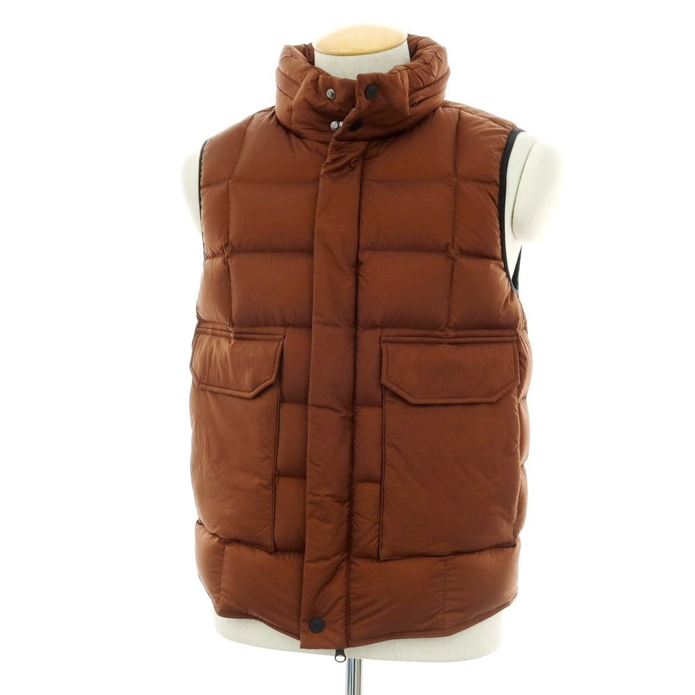 【新品】デュノ DUNO ナイロン スタンドカラー ダウンベスト ブルゾン ブラウン【 44 】【 状態ランクN 】【 メンズ 】
