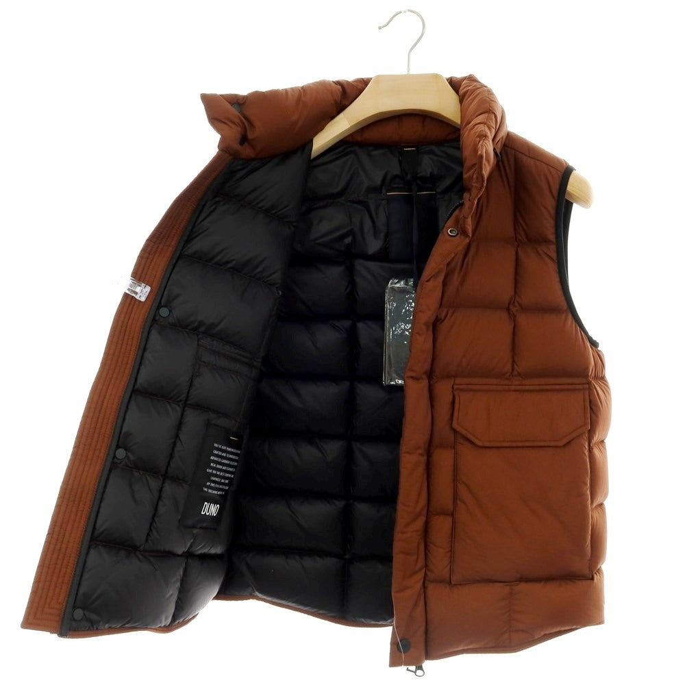 【新品】デュノ DUNO ナイロン スタンドカラー ダウンベスト ブルゾン ブラウン【 44 】【 状態ランクN 】【 メンズ 】