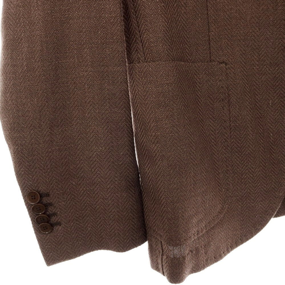 【新品】パオローニ PAOLONI リネンコットン カジュアルジャケット ブラウン系【 50 】【 状態ランクN 】【 メンズ 】