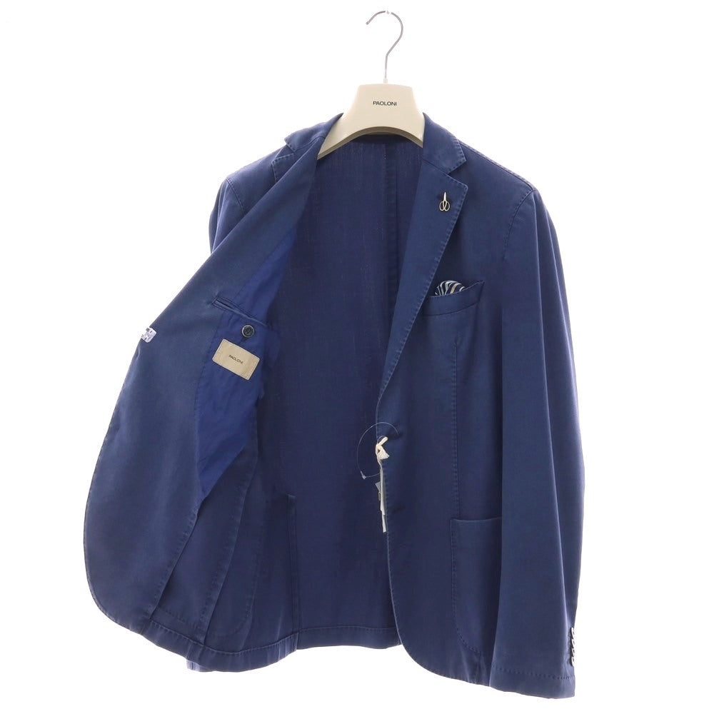 【新品】パオローニ PAOLONI 製品染め ウール 2B カジュアルジャケット ライトネイビー【サイズ50】【 状態ランクN 】【 メンズ 】
