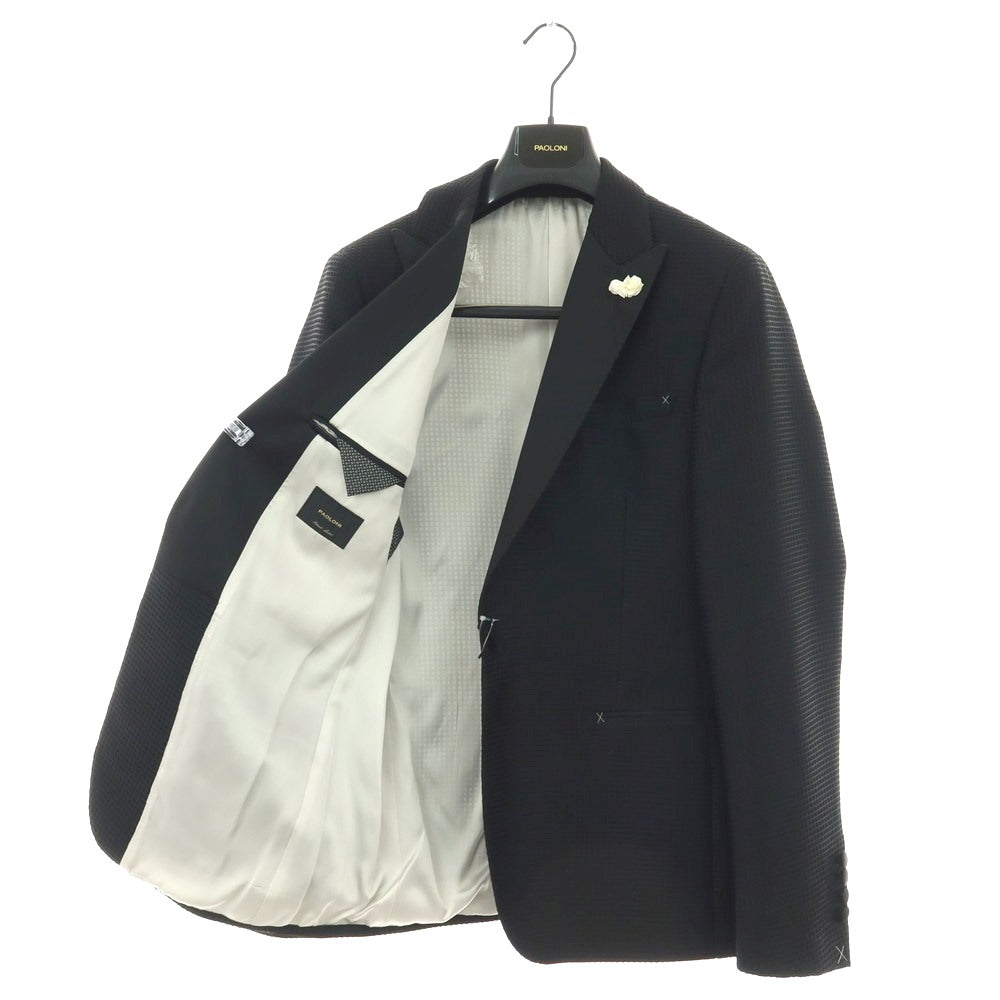 【新品】パオローニ PAOLONI Black Label ポリエステル 1B タキシードジャケット ブラック【サイズ48】【 状態ランクN 】【 メンズ 】