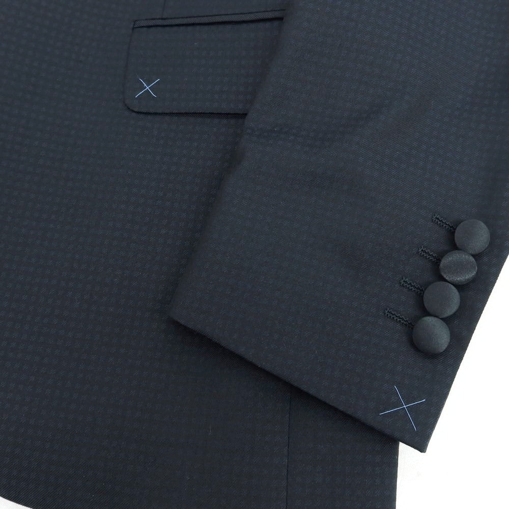 【新品】パオローニ PAOLONI Black Label ウールポリエステル チェック 2B フォーマルスーツ ネイビー【サイズ44】【 状態ランクN 】【 メンズ 】