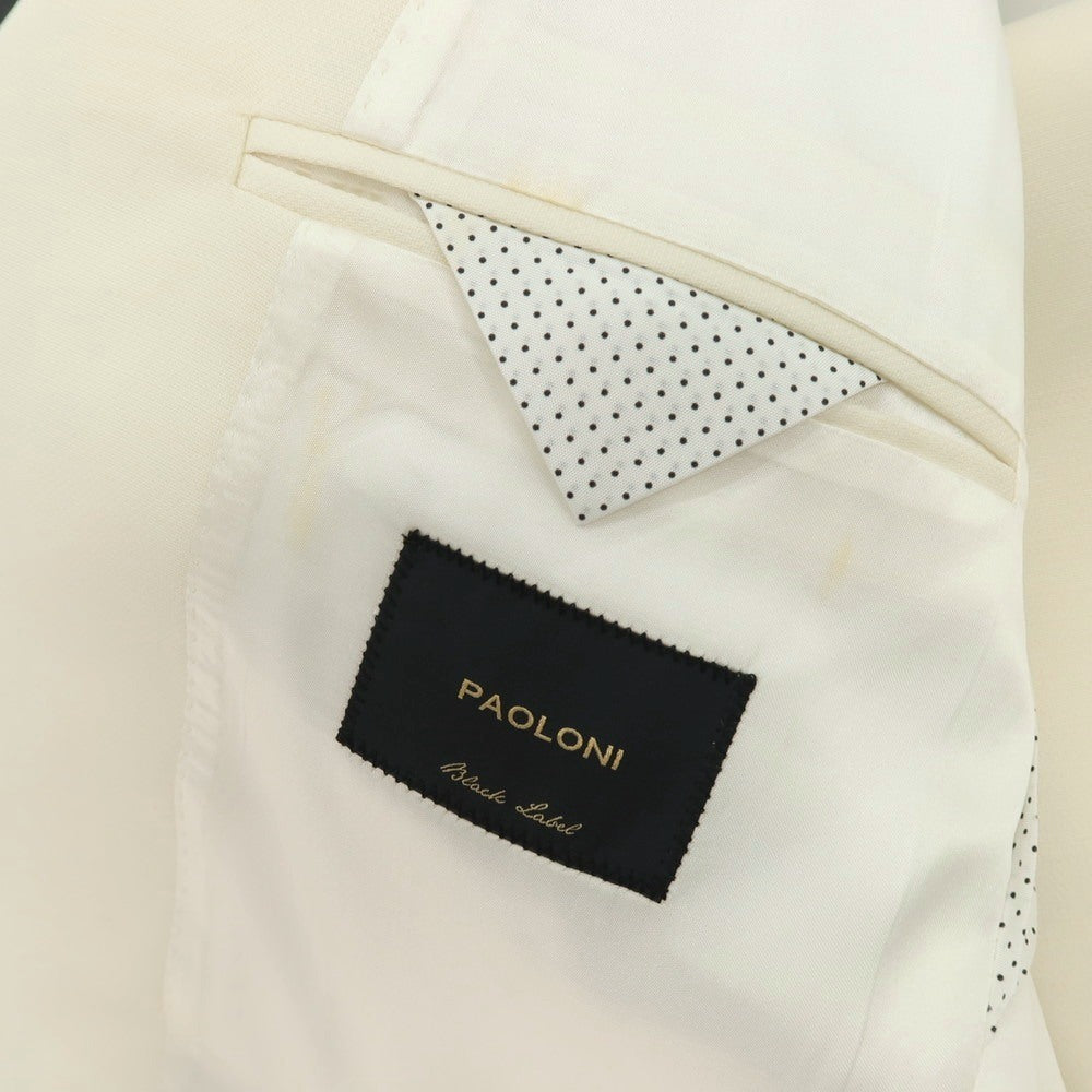 【新品アウトレット】パオローニ PAOLONI Black Label ポリエステルウール 1B フォーマルスーツ アイボリー【サイズ50】【 状態ランクN- 】【 メンズ 】