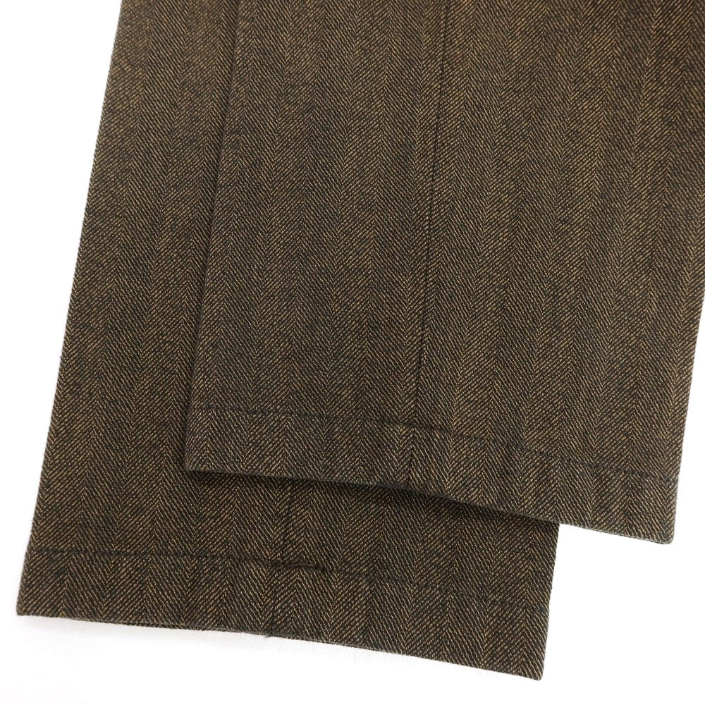 【新品】パオローニ PAOLONI ストレッチ コットン ヘリンボーンストライプ イージースラックスパンツ ブラウンxブラック【サイズ50】【 状態ランクN 】【 メンズ 】