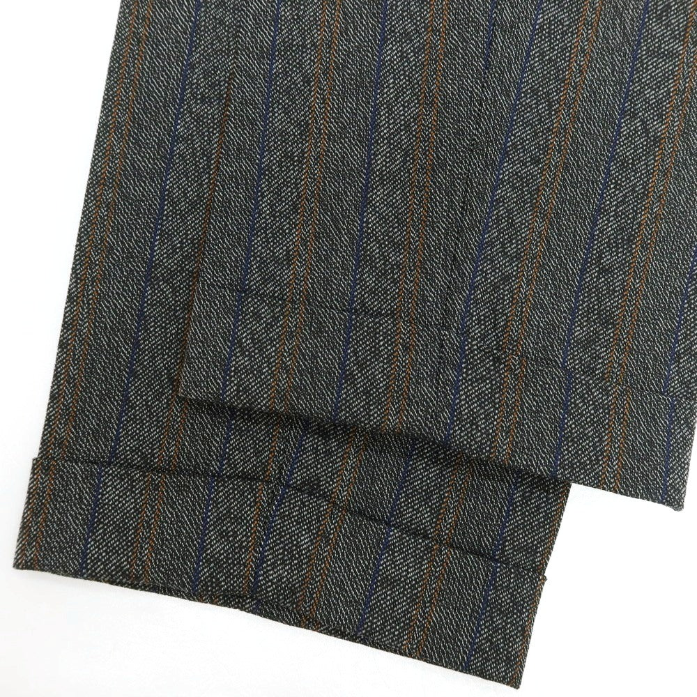 【新品】パオローニ PAOLONI ウール ストライプ カジュアルスラックスパンツ グレーxブラック【サイズ50】【 状態ランクN 】【 メンズ 】