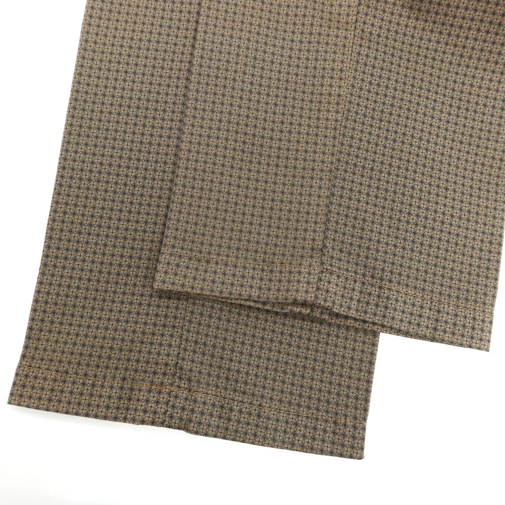 【新品アウトレット】パオローニ PAOLONI ストレッチ コットン 総柄 プリント カジュアルスラックスパンツ ブラウンxネイビー【サイズ50】【 状態ランクN- 】【 メンズ 】