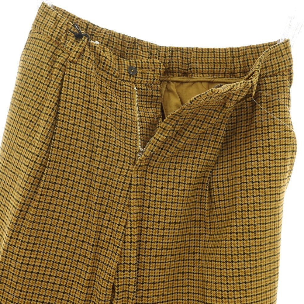 【新品】パオローニ PAOLONI テンセルコットン ジャージー チェック イージースラックスパンツ イエロー系xブラック【サイズ50】【 状態ランクN 】【 メンズ 】