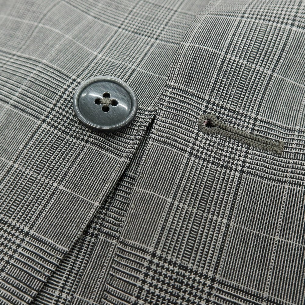 【新品】ラバッツォーロ RAVAZZOLO Super130’S ウール グレンチェック 2つボタンスーツ グレー【サイズ48】【 状態ランクN 】【 メンズ 】