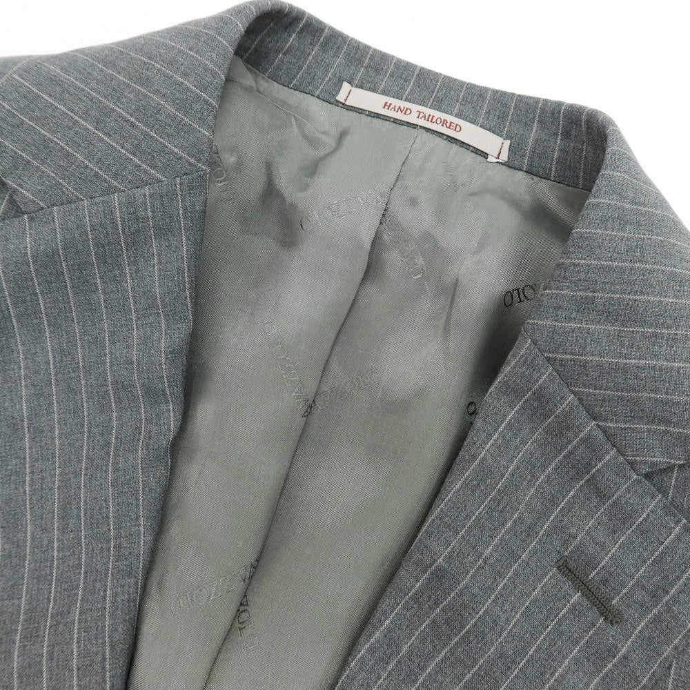 【新品】ラバッツォーロ RAVAZZOLO Super120’S ウール ストライプ 2つボタンスーツ グレー【サイズ48】【 状態ランクN 】【 メンズ 】