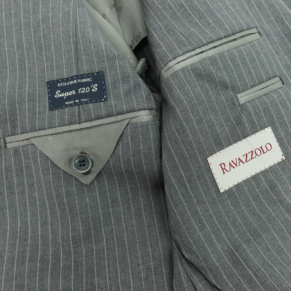 【新品】ラバッツォーロ RAVAZZOLO Super120’S ウール ストライプ 2つボタンスーツ グレー【サイズ48】【 状態ランクN 】【 メンズ 】