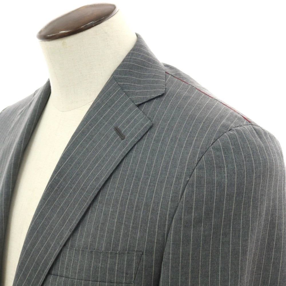 【新品】ラバッツォーロ RAVAZZOLO Super120’S ウール ストライプ 2つボタンスーツ グレー【サイズ50】【 状態ランクN 】【 メンズ 】