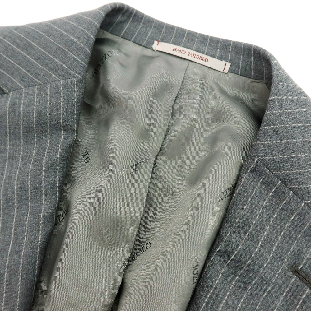 【新品】ラバッツォーロ RAVAZZOLO Super120’S ウール ストライプ 2つボタンスーツ グレー【サイズ50】【 状態ランクN 】【 メンズ 】