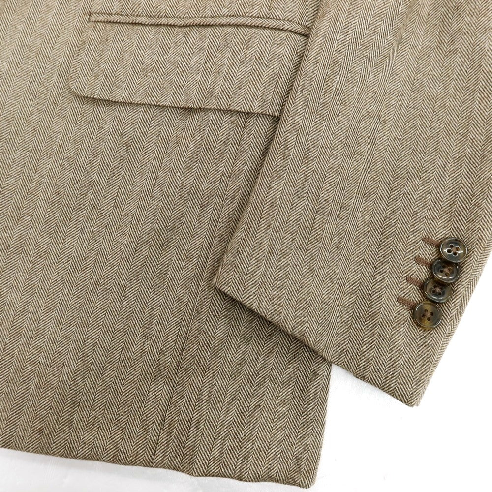 【新品】ラバッツォーロ RAVAZZOLO カシミヤ ヘリンボーン 2B テーラードジャケット ブラウン【 サイズ48 】【 状態ランクN 】【 メンズ 】