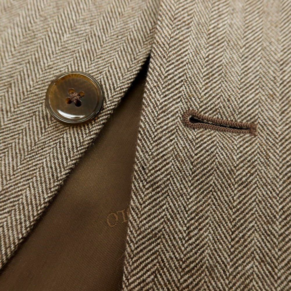 【新品】ラバッツォーロ RAVAZZOLO カシミヤ ヘリンボーン 2B テーラードジャケット ブラウン【サイズ48】【 状態ランクN 】【 メンズ 】