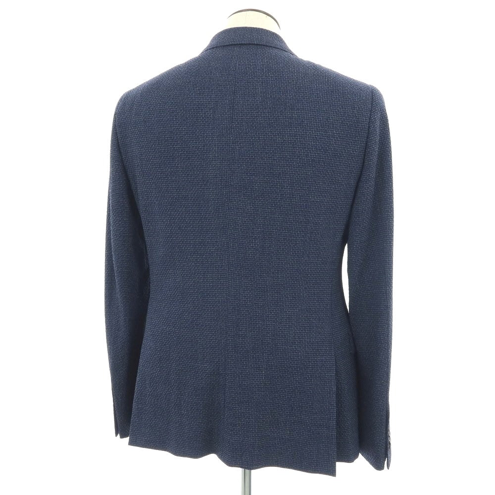 【新品】ジーゼニア Z Zegna TURATI ストレッチ ウール チェック 2B カジュアルジャケット ネイビー【サイズ52】【 状態ランクN 】【 メンズ 】