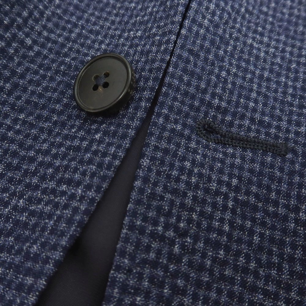 【新品】ジーゼニア Z Zegna TURATI ストレッチ ウール チェック 2B カジュアルジャケット ネイビー【サイズ52】【 状態ランクN 】【 メンズ 】